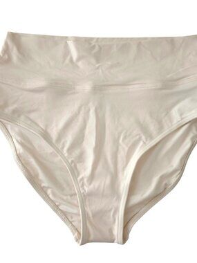 Lands End Pinchless High Waist Bikini Bottoms Eggshell Ivory Cream